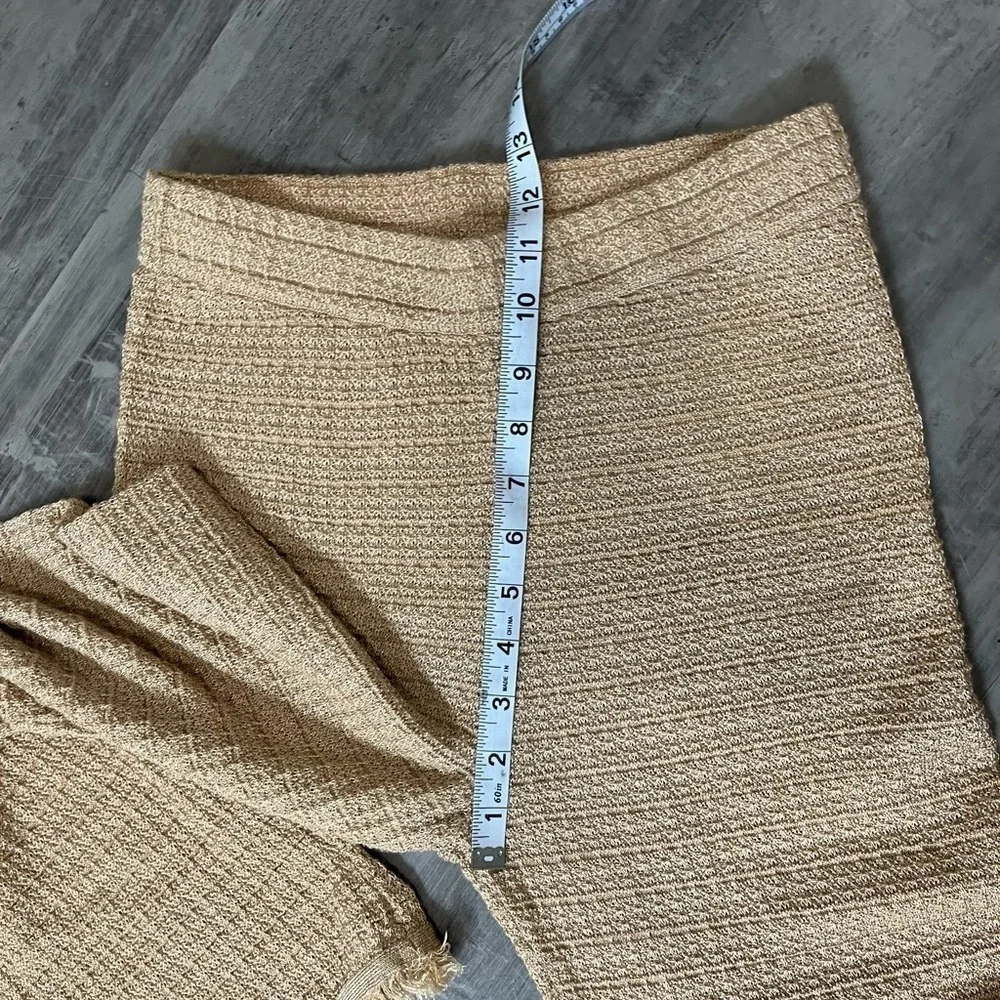 Zara Gold Shimmer Short Sleeve Frayed Top and Bottom  Size Small - Picture 6 of 12